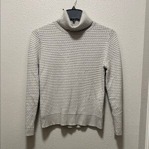 J. Crew Textured Gray Turtleneck Sweater